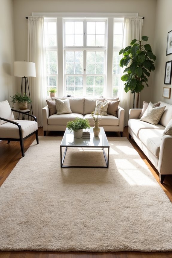 rug anchors seating area cohesiveness