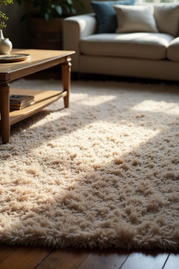What Size Range Do Big Living Room Rugs Come In? 5 six to eight inch rug spacing