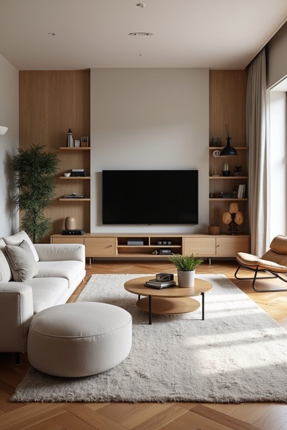 two zones connected by furniture