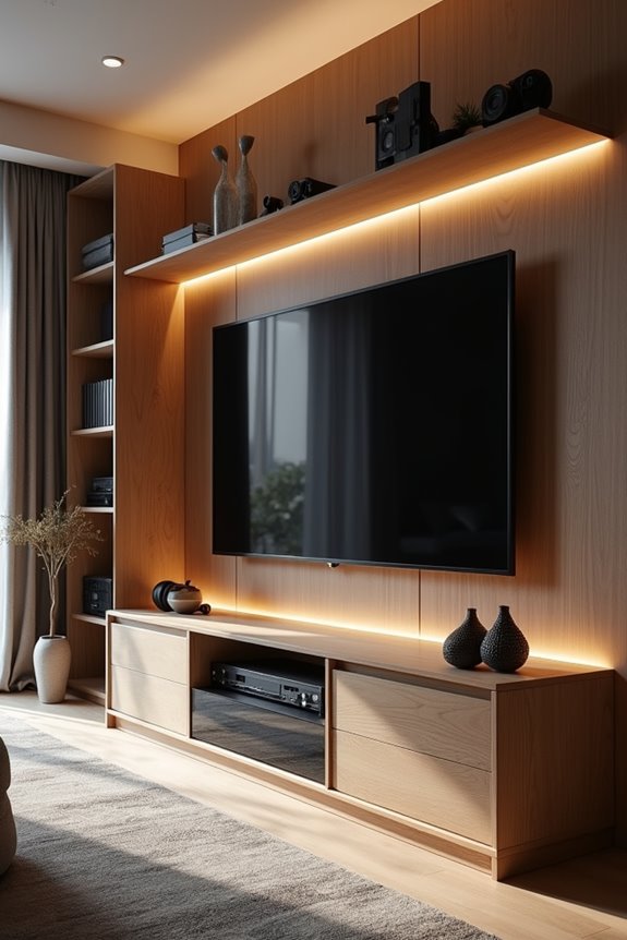 Creative TV Unit Design Ideas for Every Interior Style 1 bedroom calm storage living room integrated compact floating elegance