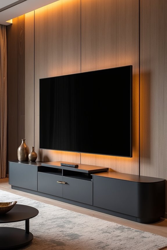 bold focal piece balances tv display