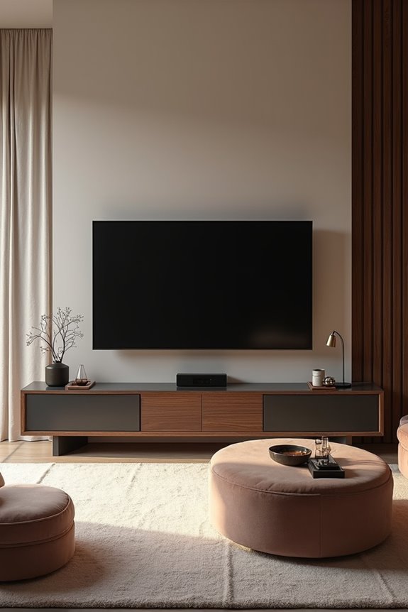 10 TV Stand Ideas to Transform Your Living Room 1 bold focal piece grounds tv wall