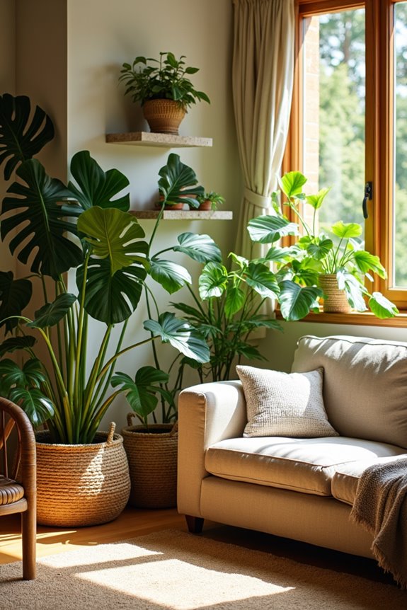 10 Sitting Room Ideas to Transform Your Space 6 botanical living room with greenery