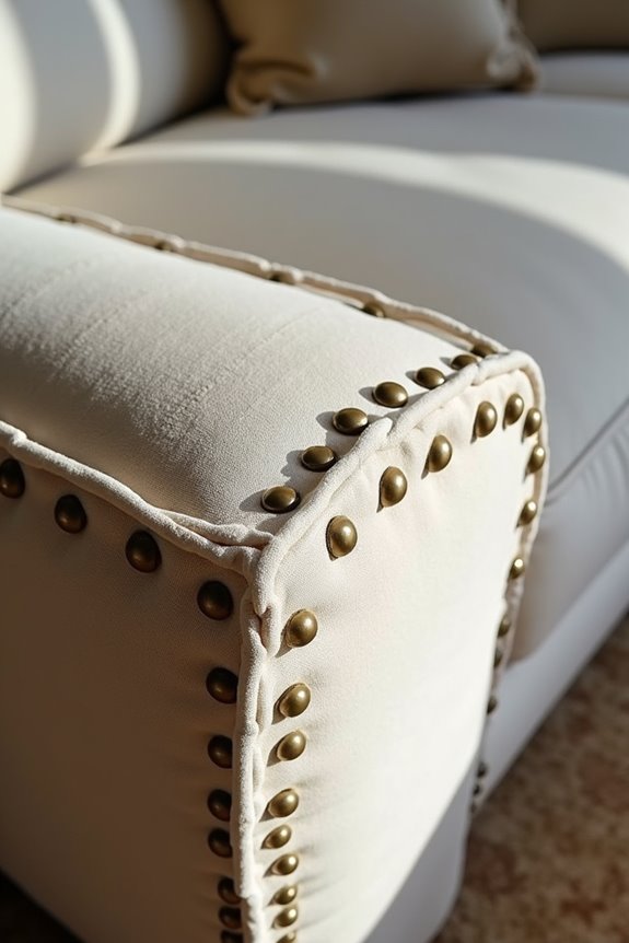7 Budget-Friendly Ways to Transform Your Old Sofa 7 bullion fringe nailhead detailing