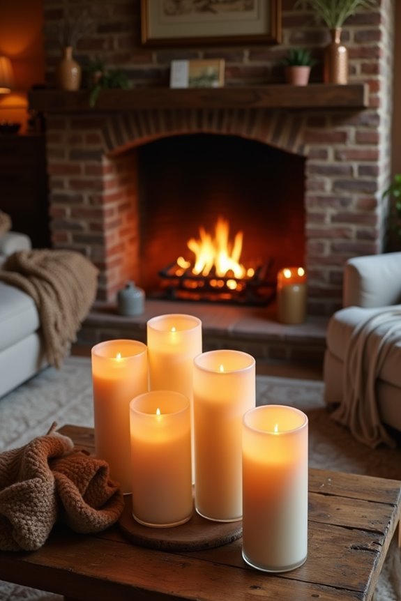 candle clusters create warm ambience