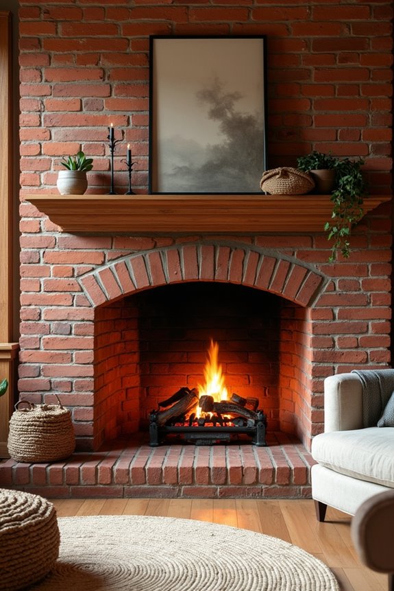 classic red brick fireplace timeless warmth