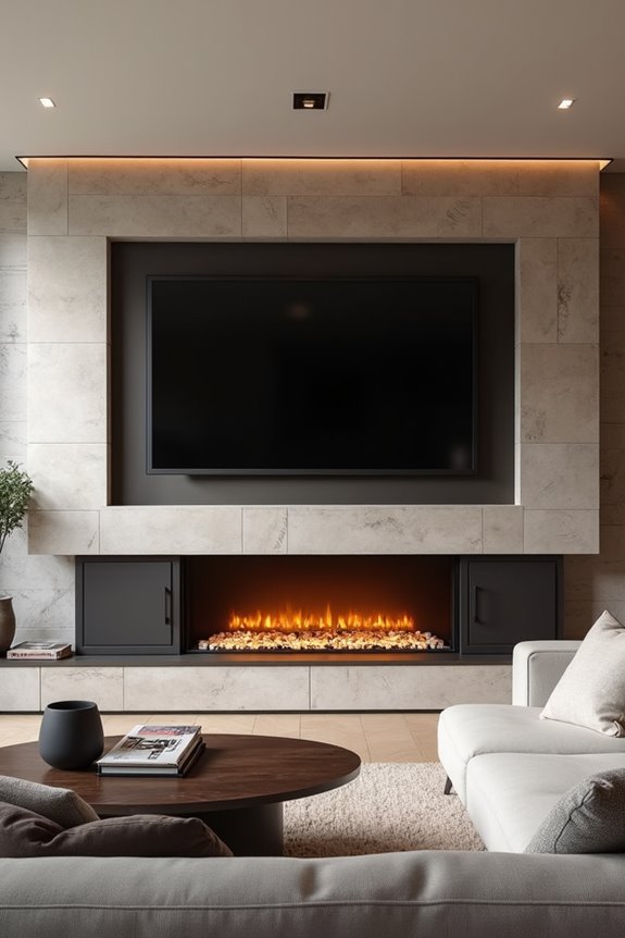 concealed tv behind cabinetry
