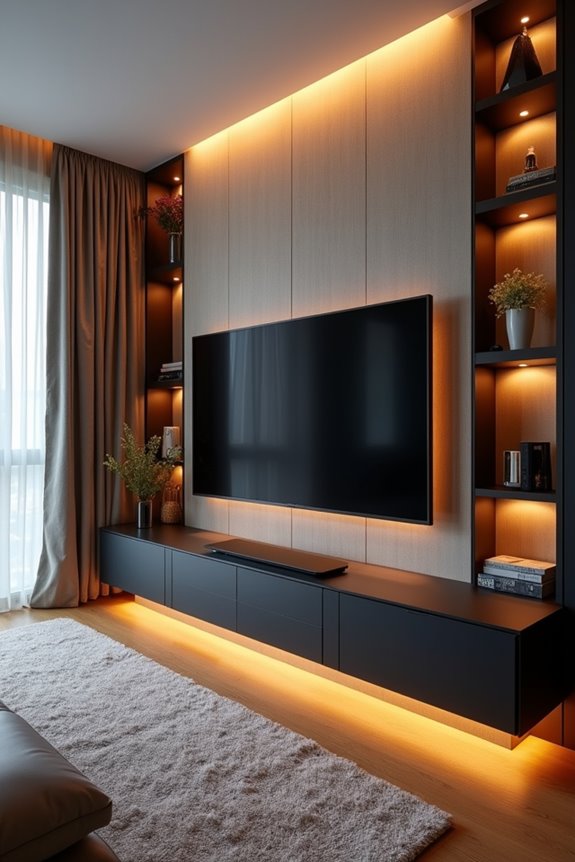 10 Entertainment Center Ideas to Transform Your Living Room 10 corner setup with layered lighting