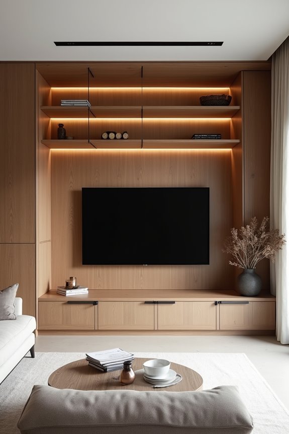 5 Modern Media Wall Ideas to Transform Your Living Room 2 custom built in alcove media wall