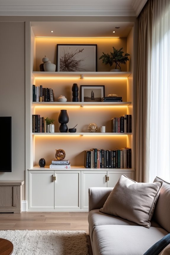 5 Stylish Alcove Ideas to Transform Your Living Room 1 display focused alcove shelving arrangement