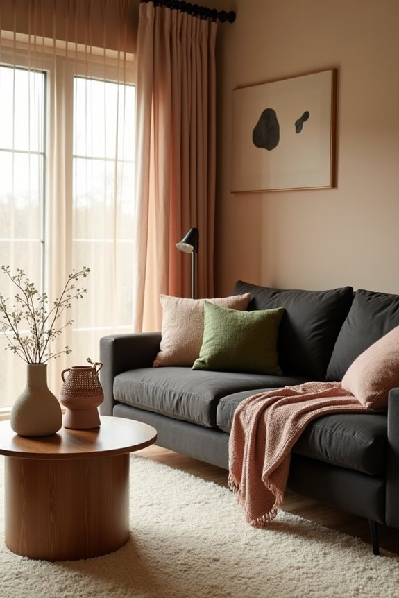 earthy greens with neutral tones