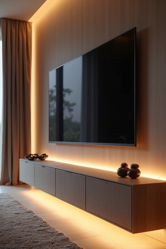 Creative TV Unit Design Ideas for Every Interior Style 4 integrated concealed cable management system