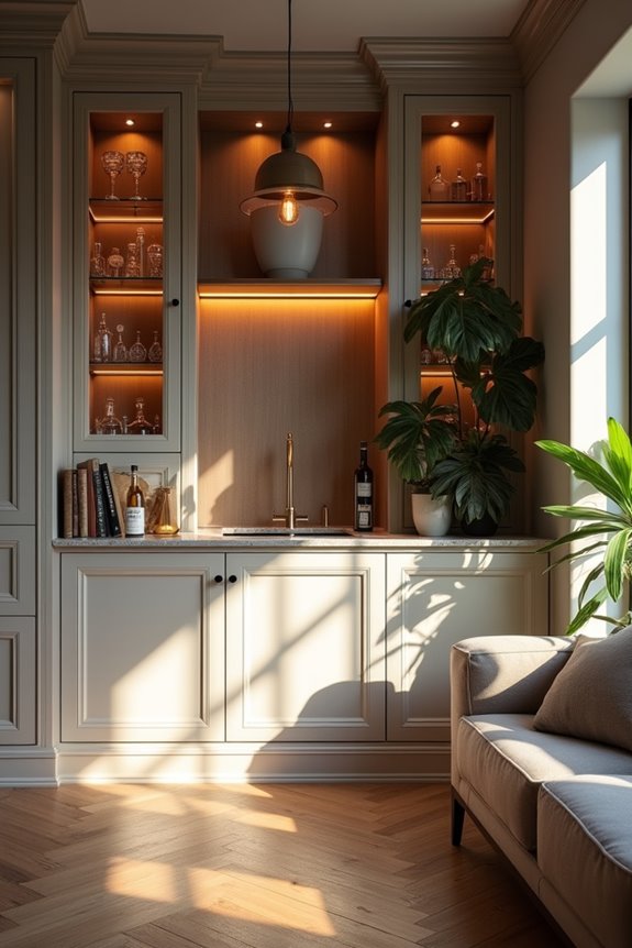 integrated living room bar design