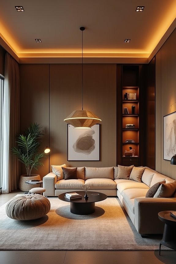 10 Ways to Maximize Your Long Living Room Layout 9 layered lighting defines functional zones