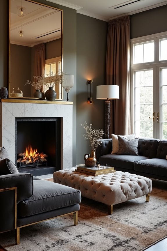 layered metals with tufted elegance