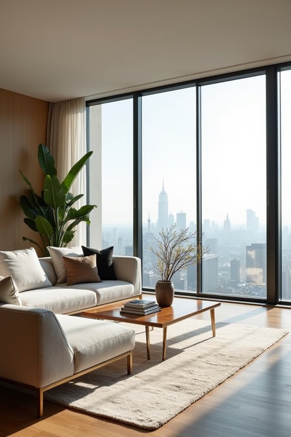 low profile pieces create spacious airy rooms