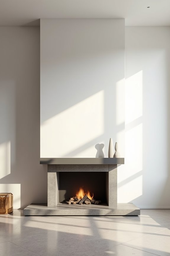 minimalist fireplace with bold focal point
