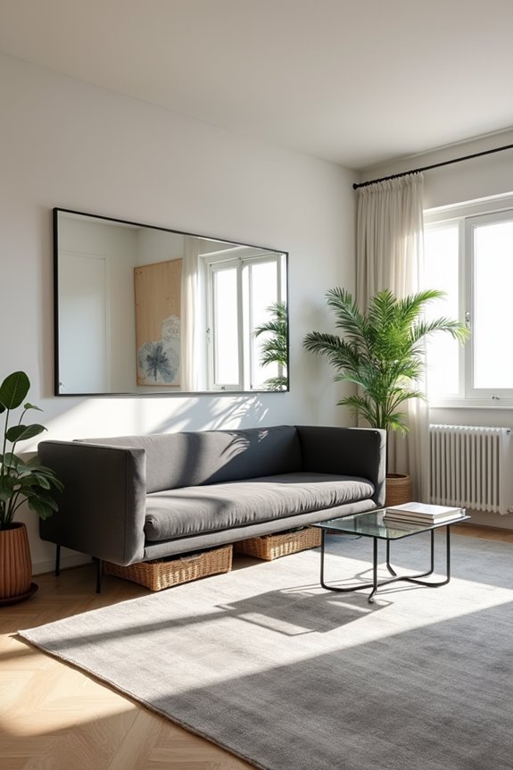 10 Sitting Room Ideas to Transform Your Space 5 mirrors brighten storage opens space