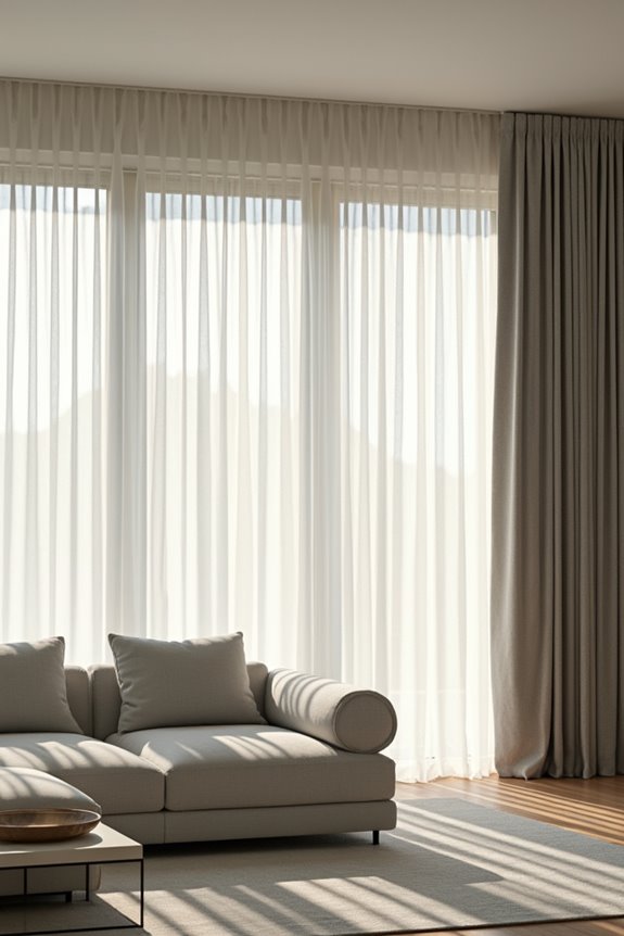 7 Living Room Curtain Ideas to Transform Your Space 3 monochromatic ripple fold elegance