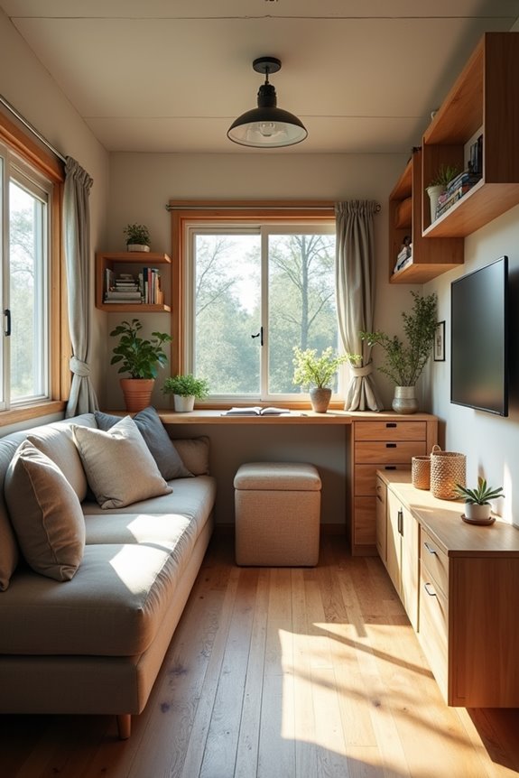 7 Living Room Ideas to Transform Your Single-Wide Trailer 2 multifunctional furniture maximize space
