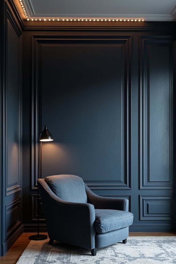 navy tones add dramatic depth