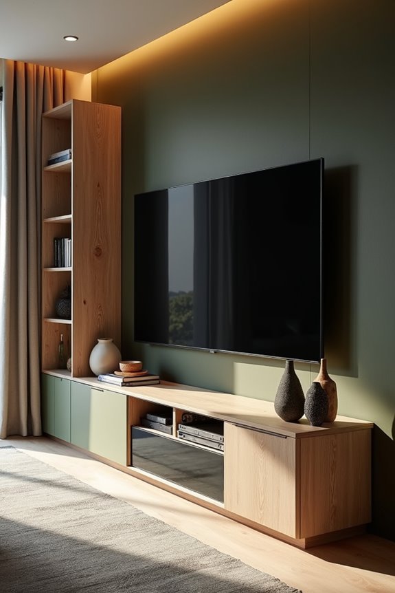 Creative TV Unit Design Ideas for Every Interior Style 2 neutral tones with bold focal points