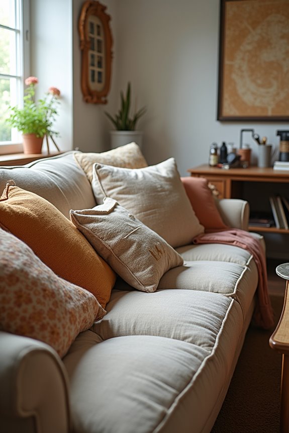 7 Budget-Friendly Ways to Transform Your Old Sofa 2 refresh plush cushions with fiberfill
