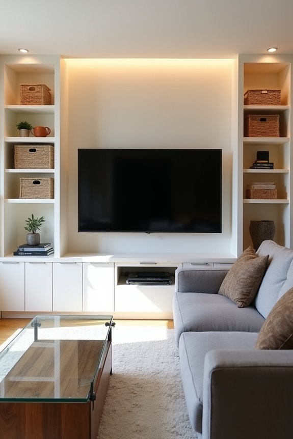 smart storage for compact tv room