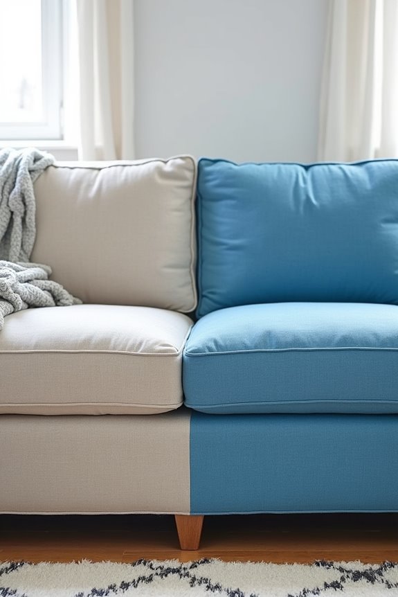 7 Budget-Friendly Ways to Transform Your Old Sofa 4 three options paint dye slipcovers
