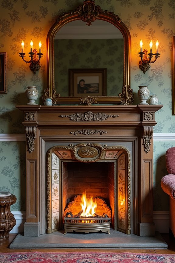 vintage mantel heirloom display