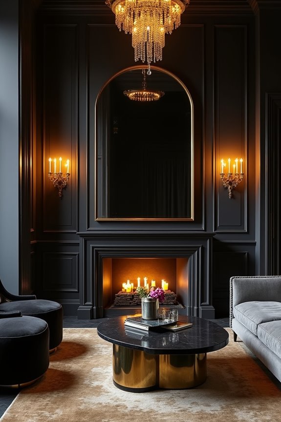 warm lighting gold accents layered glow